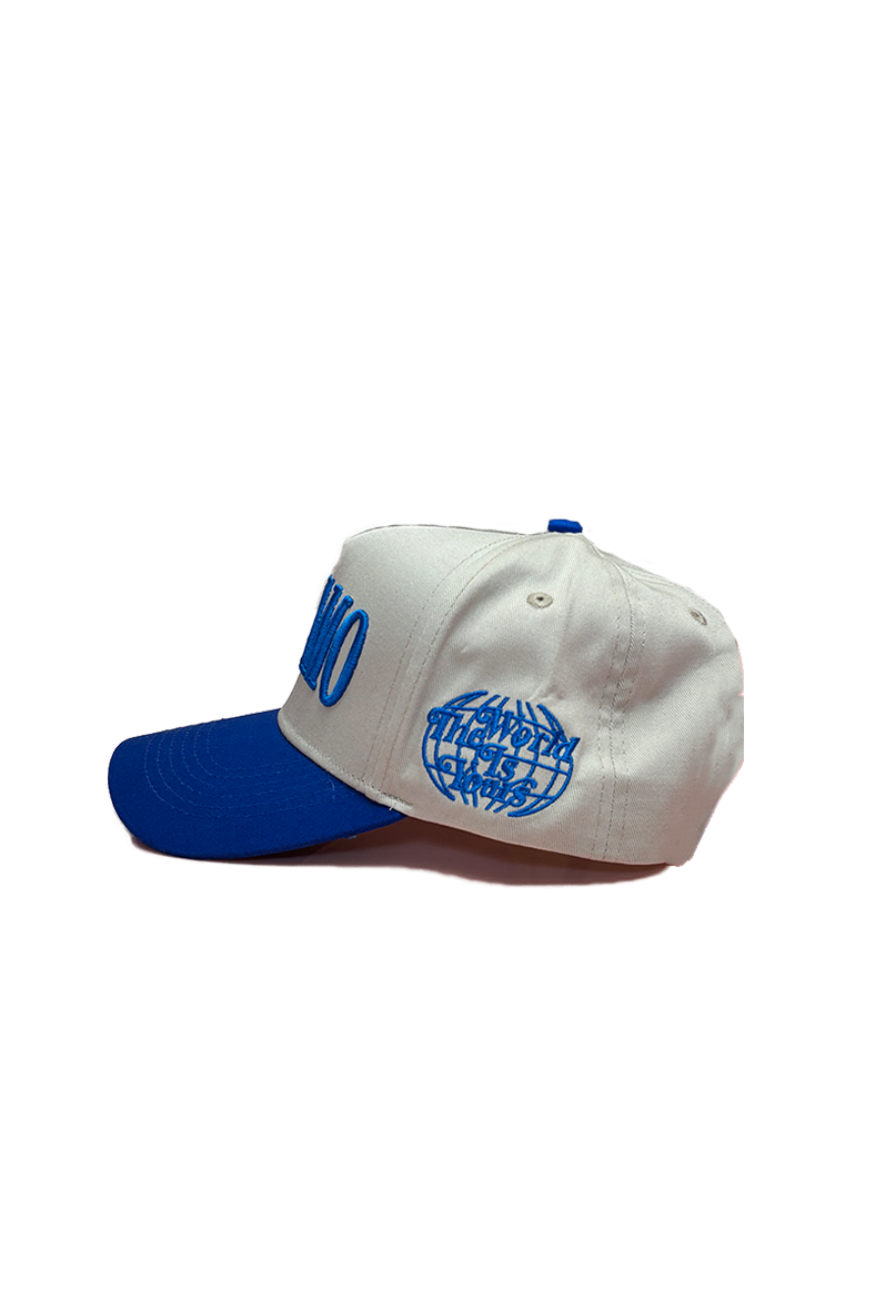 blue the world is yours baseball cap