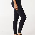 Black high waisted compression wide waistband leggings with full support black logo