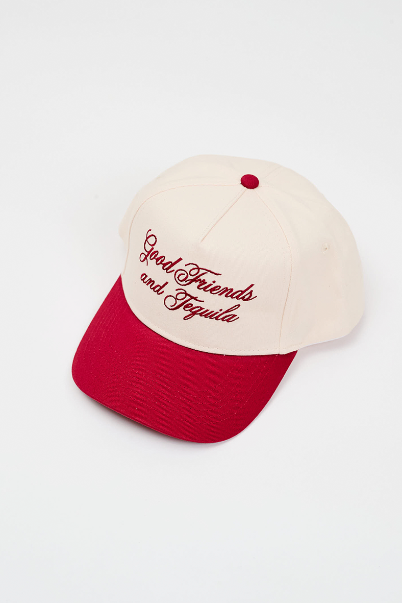 Burgundy-Tully-lou-hat-embroidered-good-friends-and-tequila