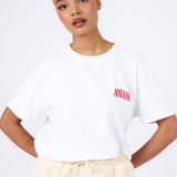 andiamo heavy weight cotton white team with red andiamo italian text logo