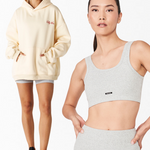 Hailey grey pilates with butter yellow fairfax hoodie