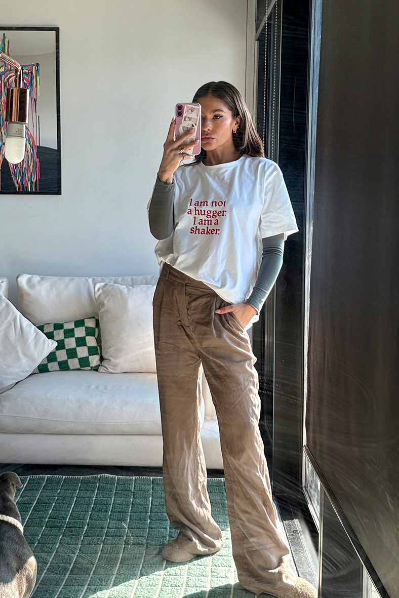 Tully Humphrey I am not a hugger tee styled 