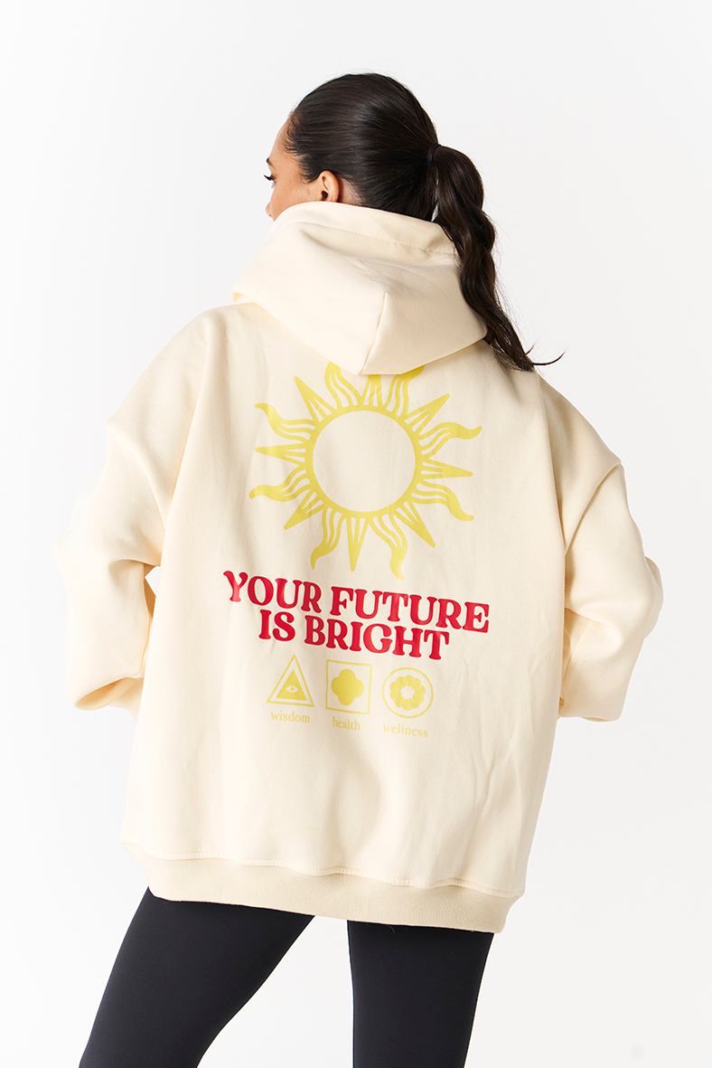 your future is bright meme hoodie butter yellow oversized heavyweight cotton hoodie 