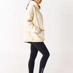 butter yellow oversized hoodie the rola hoodie with black compression activewear leggings the compression active pants by tully lou