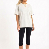 Highland oversized 270GSM heavyweight cotton tee in light grey marle by Tully Lou