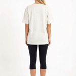 Back view of Highland oversized heavyweight cotton t-shirt in grey marle