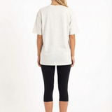 Back view of Highland oversized heavyweight cotton t-shirt in grey marle